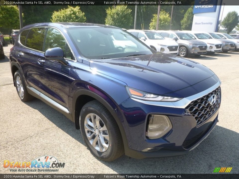 2020 Hyundai Santa Fe SEL AWD Stormy Sea / Espresso/Gray Photo #3