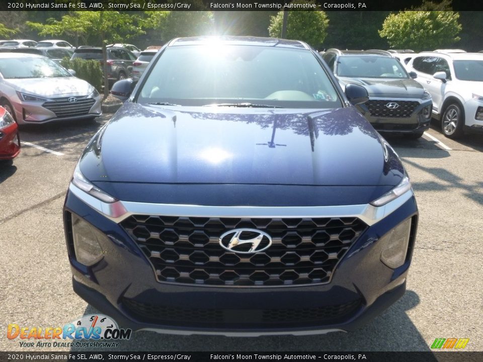 2020 Hyundai Santa Fe SEL AWD Stormy Sea / Espresso/Gray Photo #4