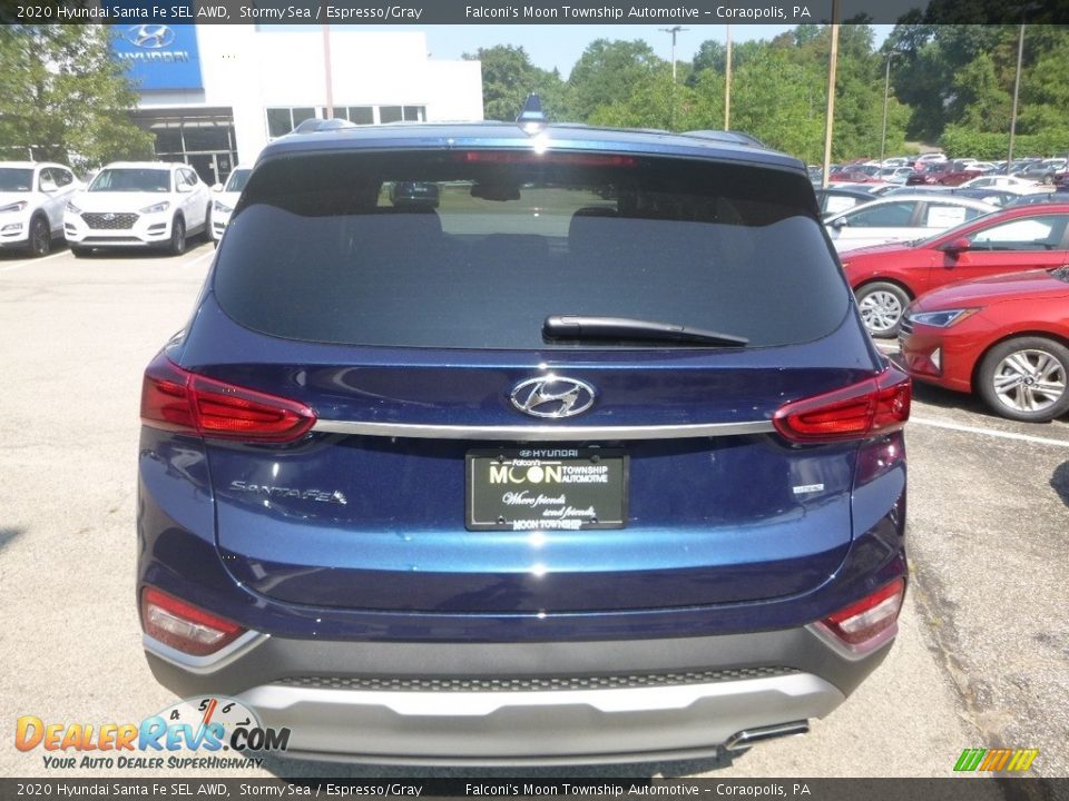 2020 Hyundai Santa Fe SEL AWD Stormy Sea / Espresso/Gray Photo #7