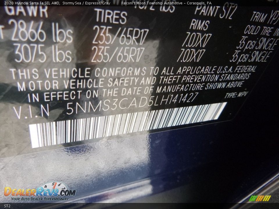 Hyundai Color Code ST2 Stormy Sea