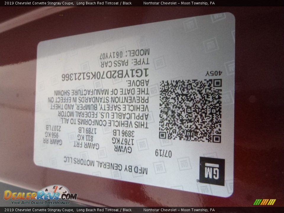 2019 Chevrolet Corvette Stingray Coupe Long Beach Red Tintcoat / Black Photo #15