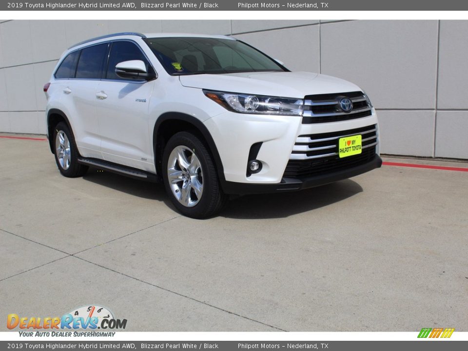 2019 Toyota Highlander Hybrid Limited AWD Blizzard Pearl White / Black Photo #2
