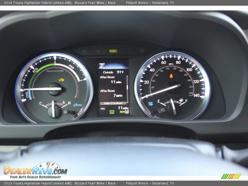 2019 Toyota Highlander Hybrid Limited AWD Blizzard Pearl White / Black Photo #14