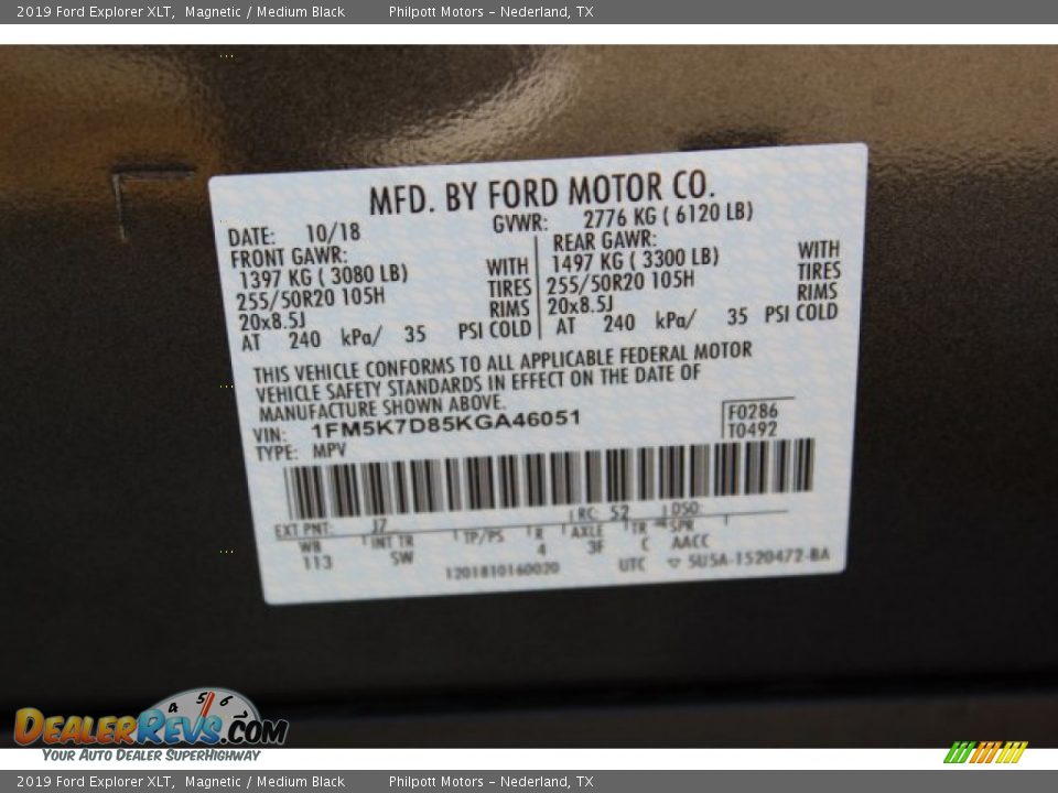 2019 Ford Explorer XLT Magnetic / Medium Black Photo #28