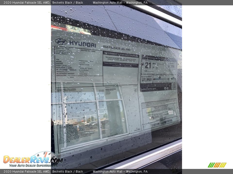 2020 Hyundai Palisade SEL AWD Window Sticker Photo #16