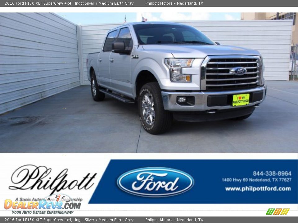 2016 Ford F150 XLT SuperCrew 4x4 Ingot Silver / Medium Earth Gray Photo #1