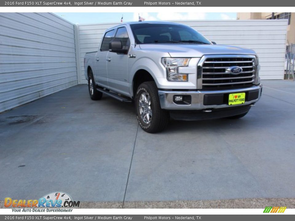 2016 Ford F150 XLT SuperCrew 4x4 Ingot Silver / Medium Earth Gray Photo #2