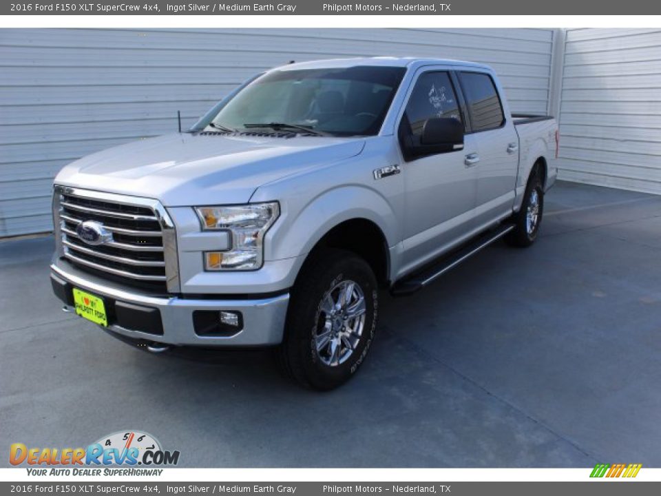 2016 Ford F150 XLT SuperCrew 4x4 Ingot Silver / Medium Earth Gray Photo #4