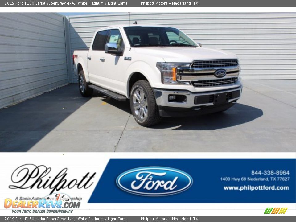 2019 Ford F150 Lariat SuperCrew 4x4 White Platinum / Light Camel Photo #1