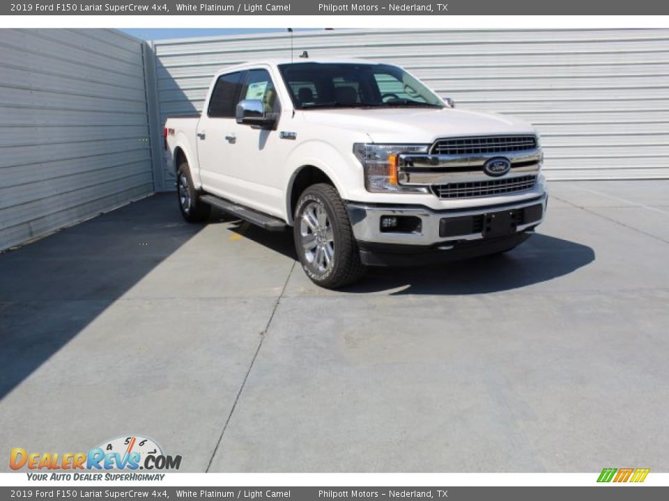2019 Ford F150 Lariat SuperCrew 4x4 White Platinum / Light Camel Photo #2