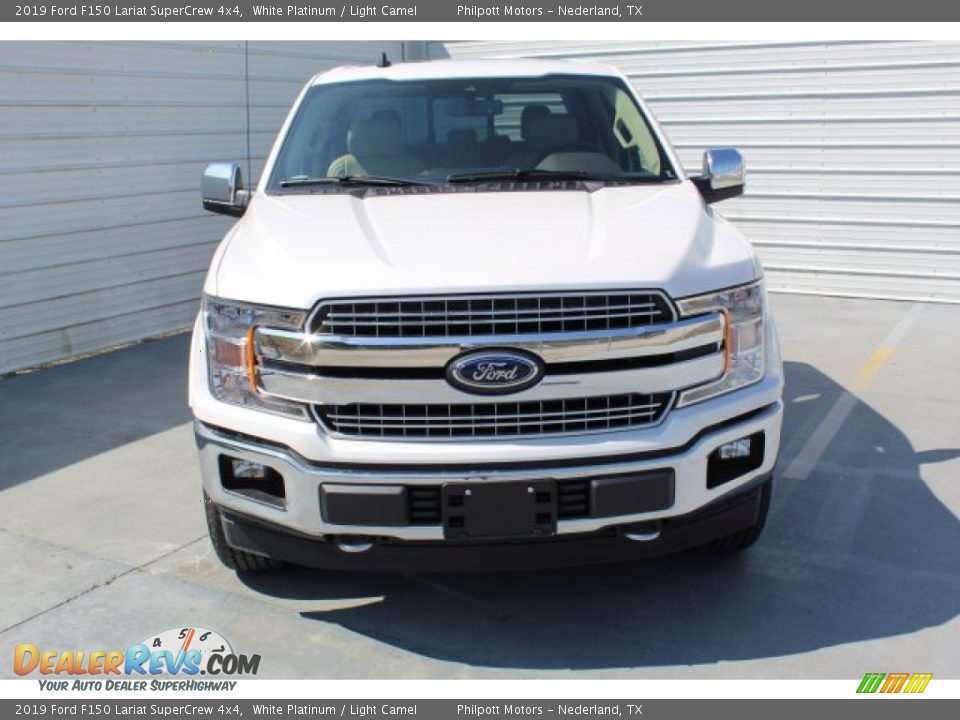 2019 Ford F150 Lariat SuperCrew 4x4 White Platinum / Light Camel Photo #3