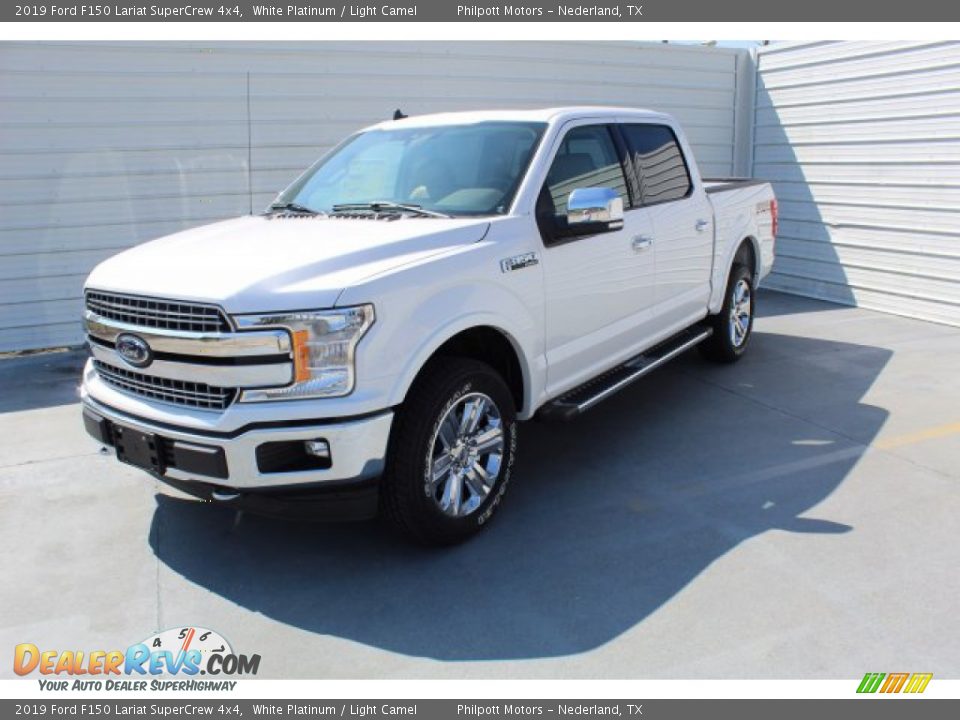 2019 Ford F150 Lariat SuperCrew 4x4 White Platinum / Light Camel Photo #4