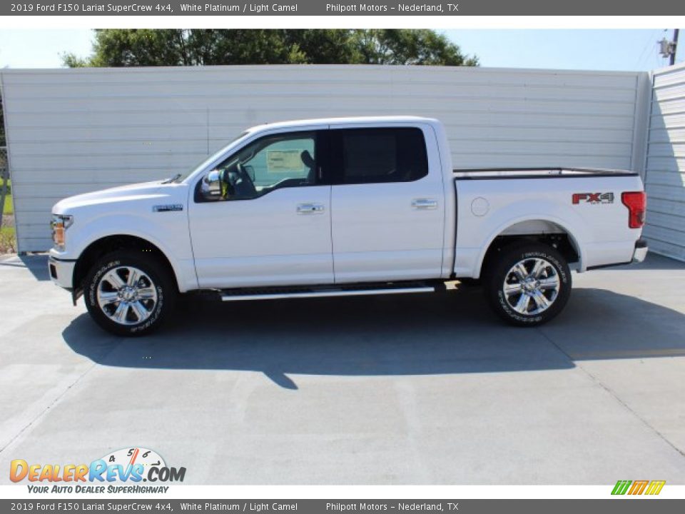 2019 Ford F150 Lariat SuperCrew 4x4 White Platinum / Light Camel Photo #6