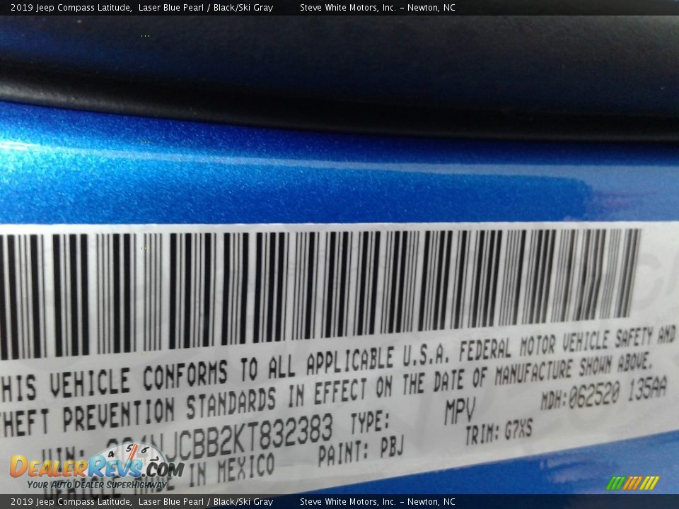 2019 Jeep Compass Latitude Laser Blue Pearl / Black/Ski Gray Photo #33