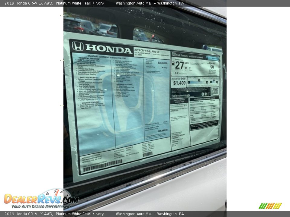 2019 Honda CR-V LX AWD Platinum White Pearl / Ivory Photo #15