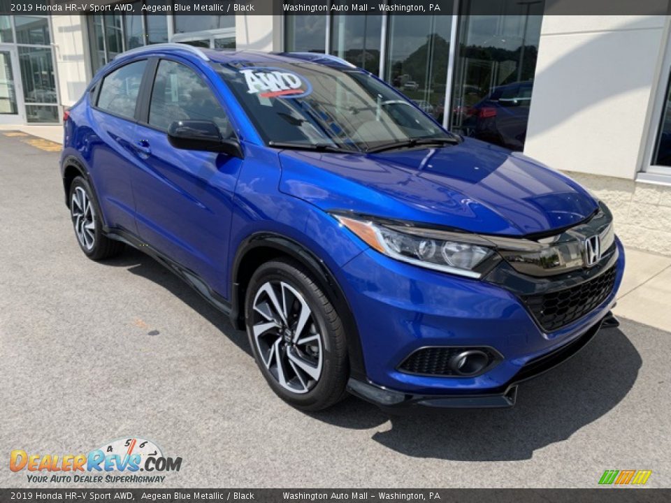 2019 Honda HR-V Sport AWD Aegean Blue Metallic / Black Photo #2