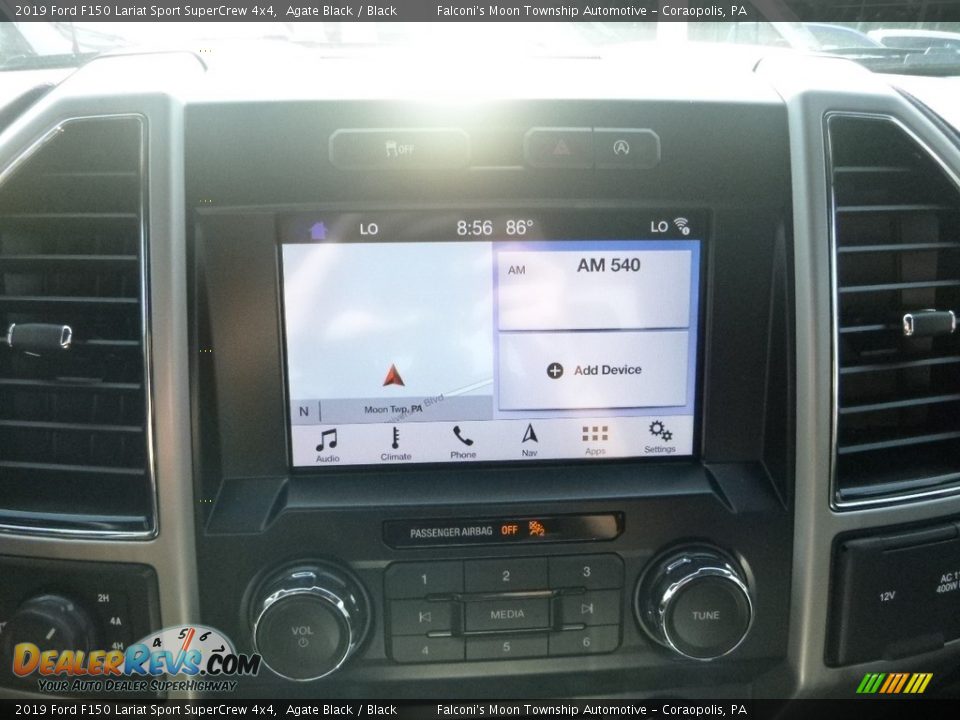 2019 Ford F150 Lariat Sport SuperCrew 4x4 Agate Black / Black Photo #13