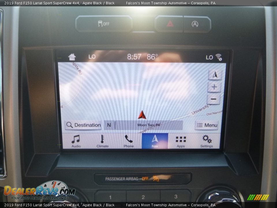 2019 Ford F150 Lariat Sport SuperCrew 4x4 Agate Black / Black Photo #14