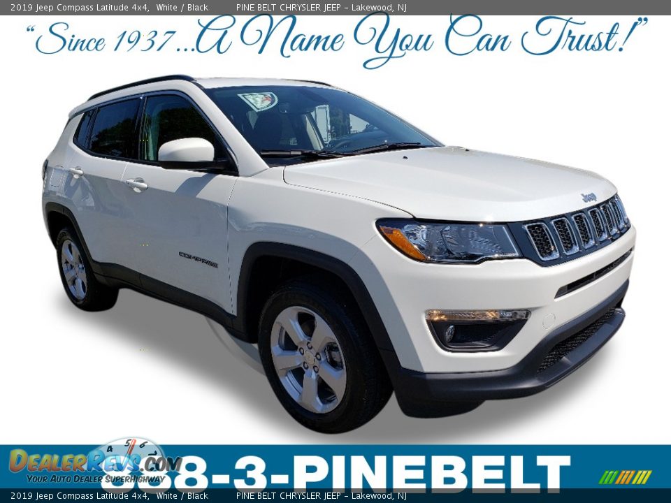 2019 Jeep Compass Latitude 4x4 White / Black Photo #1