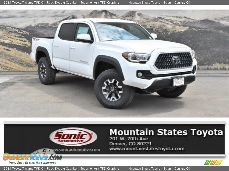 2019 Toyota Tacoma TRD Off-Road Double Cab 4x4 Super White / TRD Graphite Photo #1