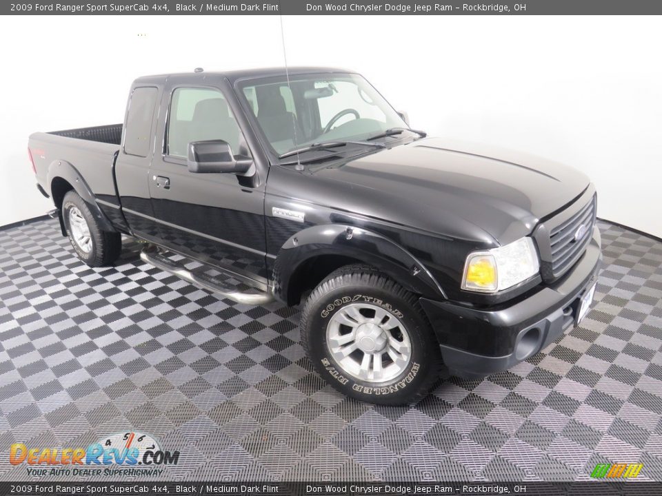 2009 Ford Ranger Sport SuperCab 4x4 Black / Medium Dark Flint Photo #4