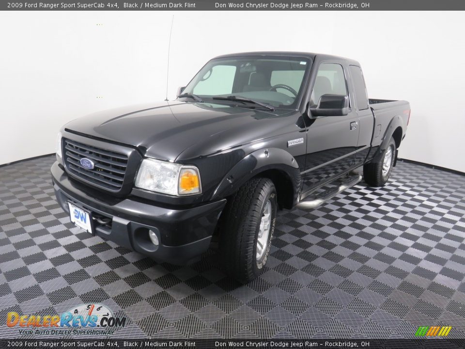 2009 Ford Ranger Sport SuperCab 4x4 Black / Medium Dark Flint Photo #8