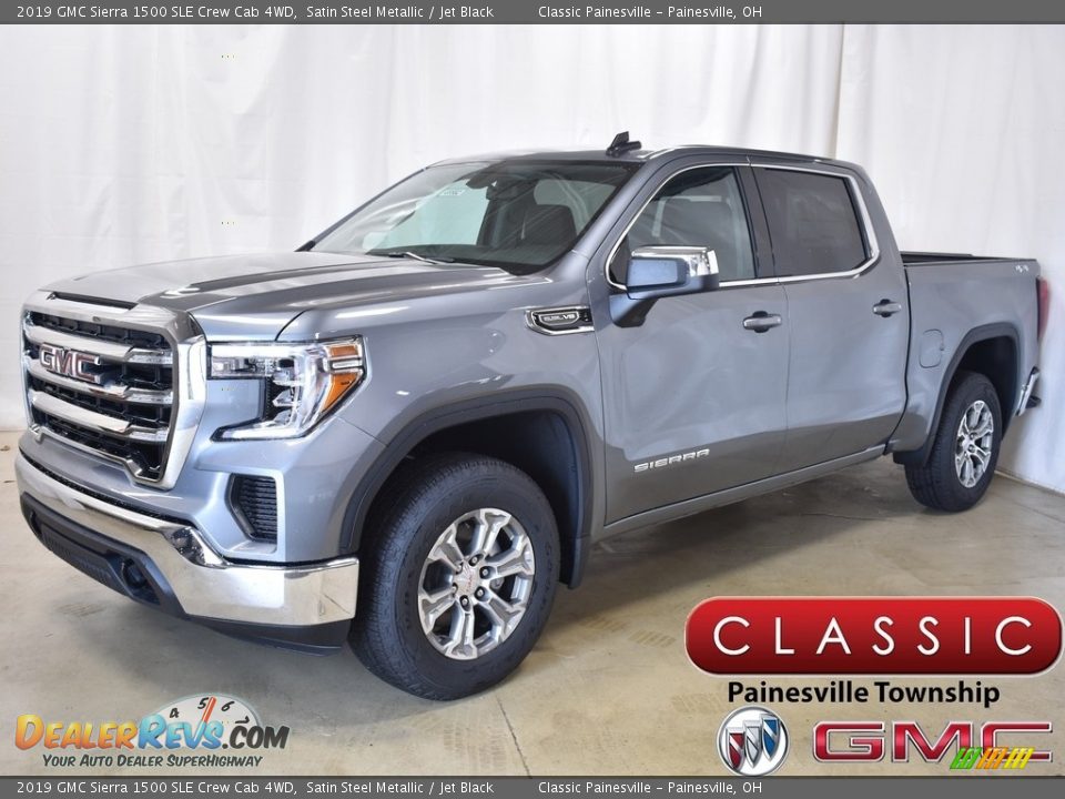 2019 GMC Sierra 1500 SLE Crew Cab 4WD Satin Steel Metallic / Jet Black Photo #1