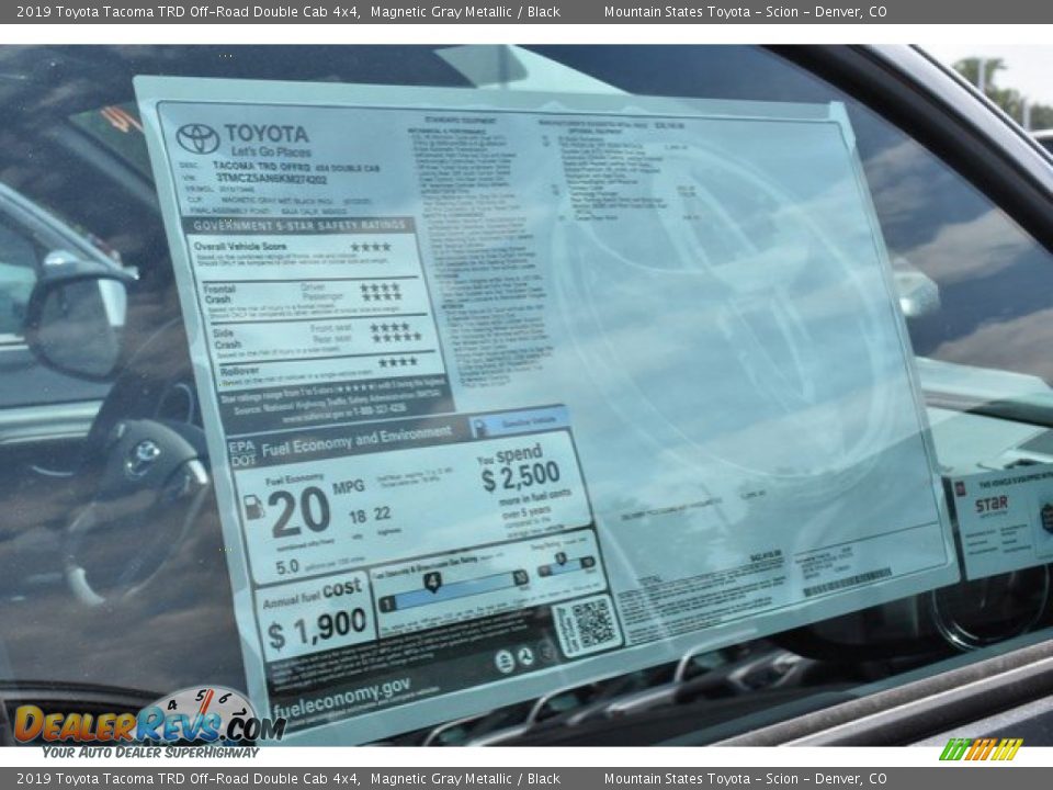 2019 Toyota Tacoma TRD Off-Road Double Cab 4x4 Magnetic Gray Metallic / Black Photo #11
