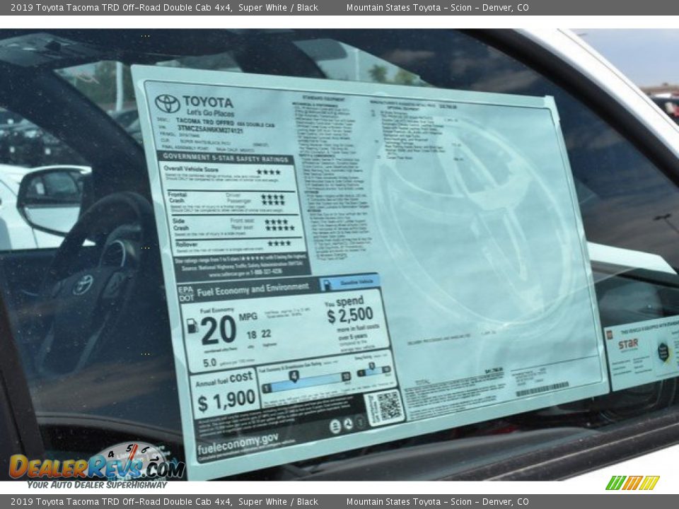 2019 Toyota Tacoma TRD Off-Road Double Cab 4x4 Super White / Black Photo #11