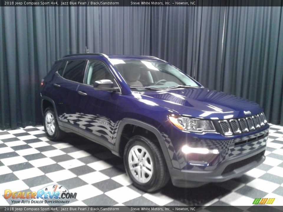 2018 Jeep Compass Sport 4x4 Jazz Blue Pearl / Black/Sandstorm Photo #4