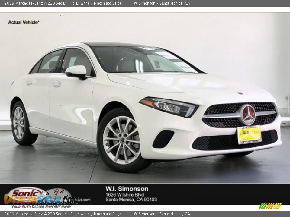 2019 Mercedes-Benz A 220 Sedan Polar White / Macchiato Beige Photo #1