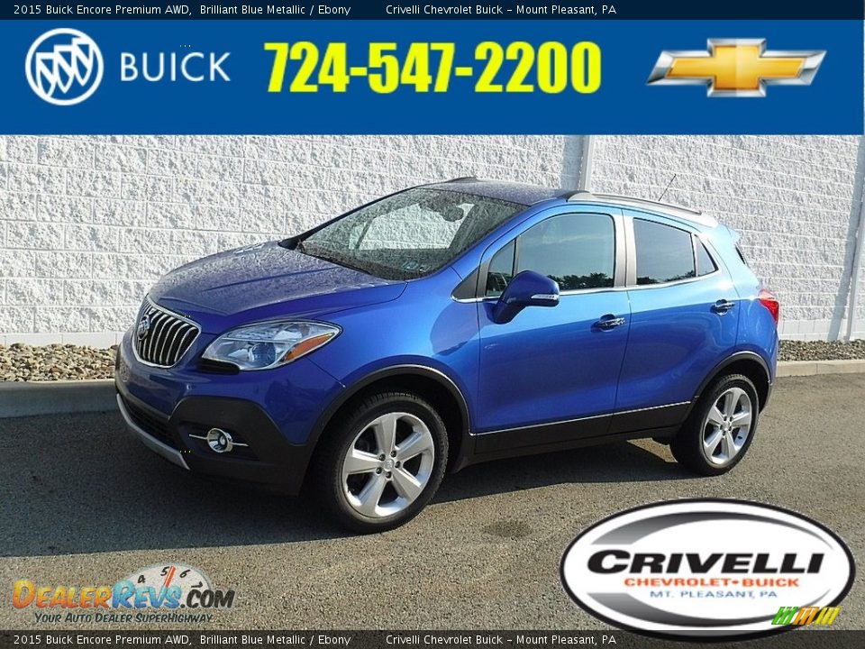 2015 Buick Encore Premium AWD Brilliant Blue Metallic / Ebony Photo #1