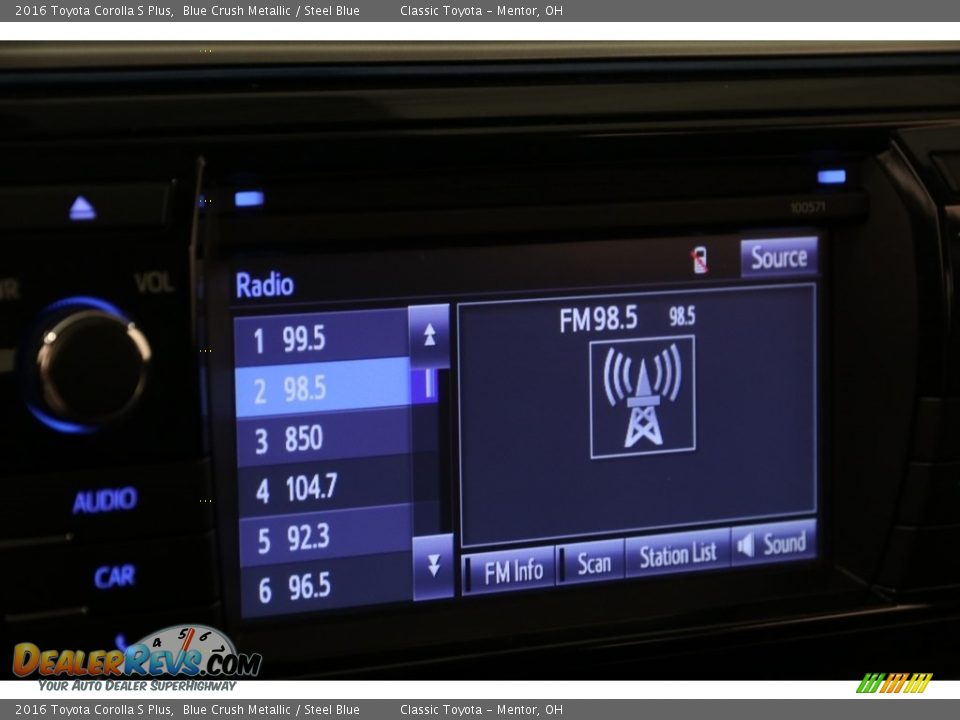 2016 Toyota Corolla S Plus Blue Crush Metallic / Steel Blue Photo #9