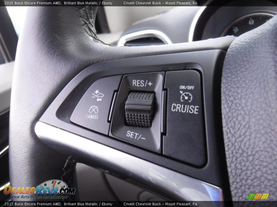 2015 Buick Encore Premium AWD Brilliant Blue Metallic / Ebony Photo #23