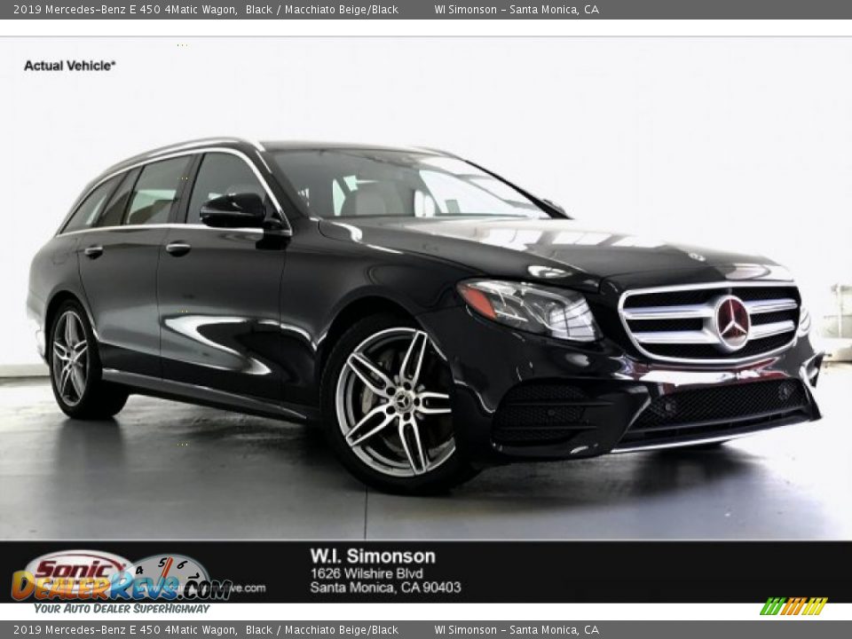 2019 Mercedes-Benz E 450 4Matic Wagon Black / Macchiato Beige/Black Photo #1