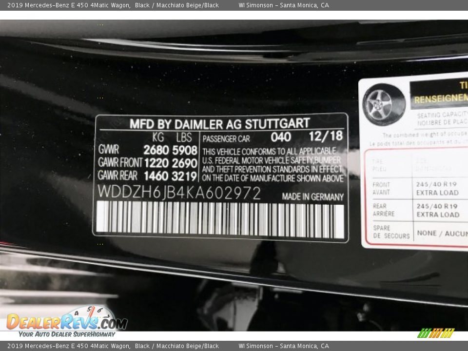 2019 Mercedes-Benz E 450 4Matic Wagon Black / Macchiato Beige/Black Photo #11