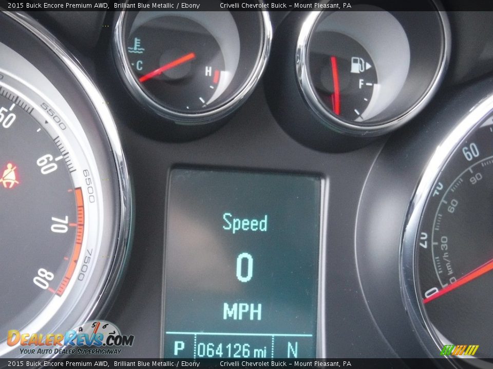 2015 Buick Encore Premium AWD Brilliant Blue Metallic / Ebony Photo #35