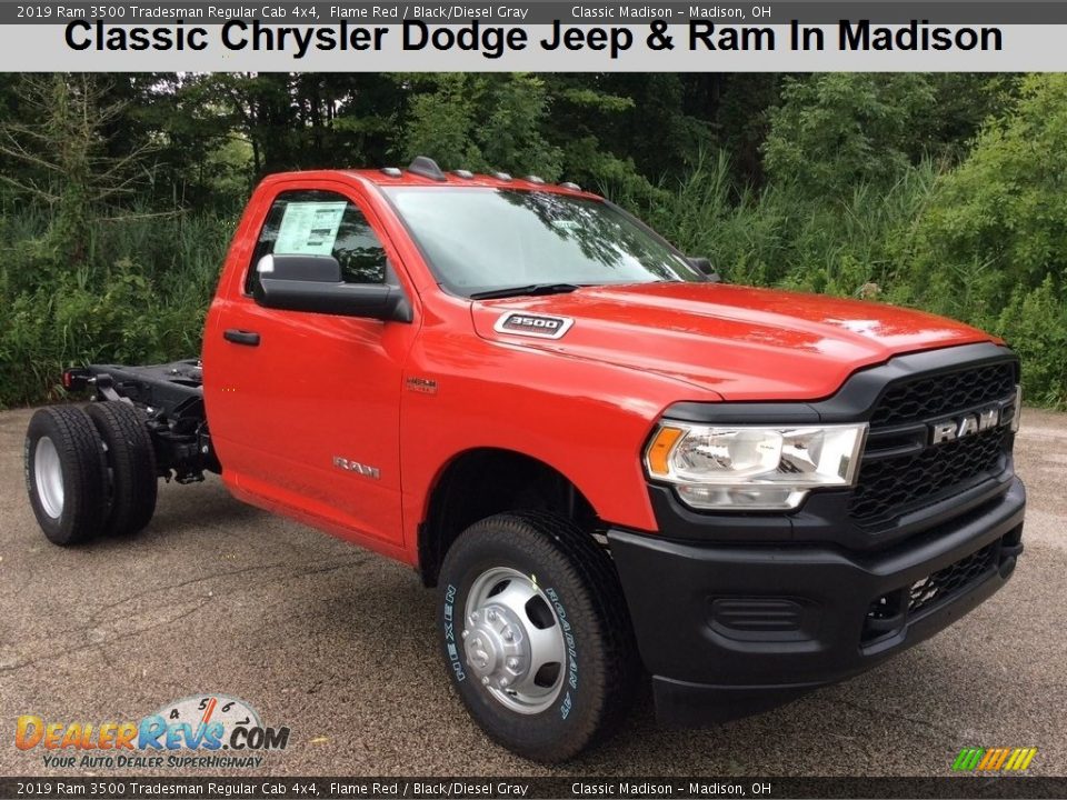 2019 Ram 3500 Tradesman Regular Cab 4x4 Flame Red / Black/Diesel Gray Photo #1