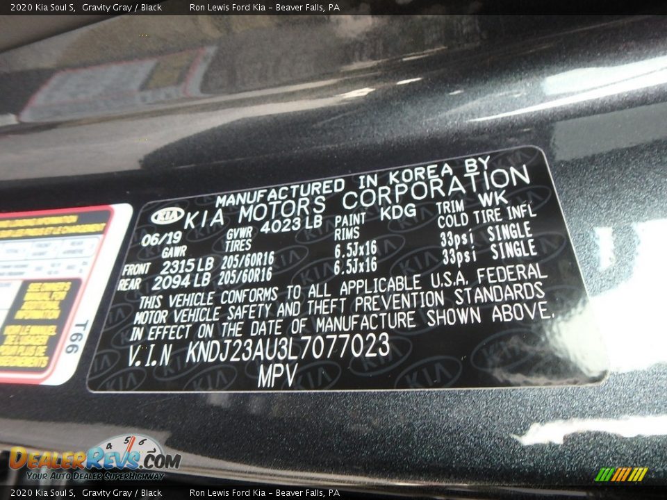 2020 Kia Soul S Gravity Gray / Black Photo #11