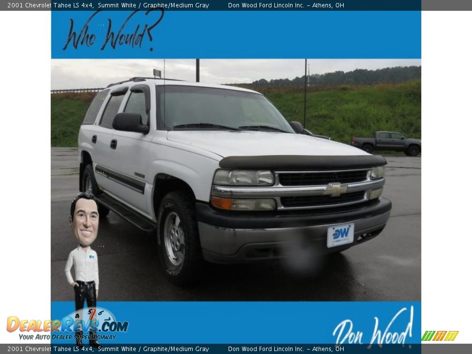 2001 Chevrolet Tahoe LS 4x4 Summit White / Graphite/Medium Gray Photo #1