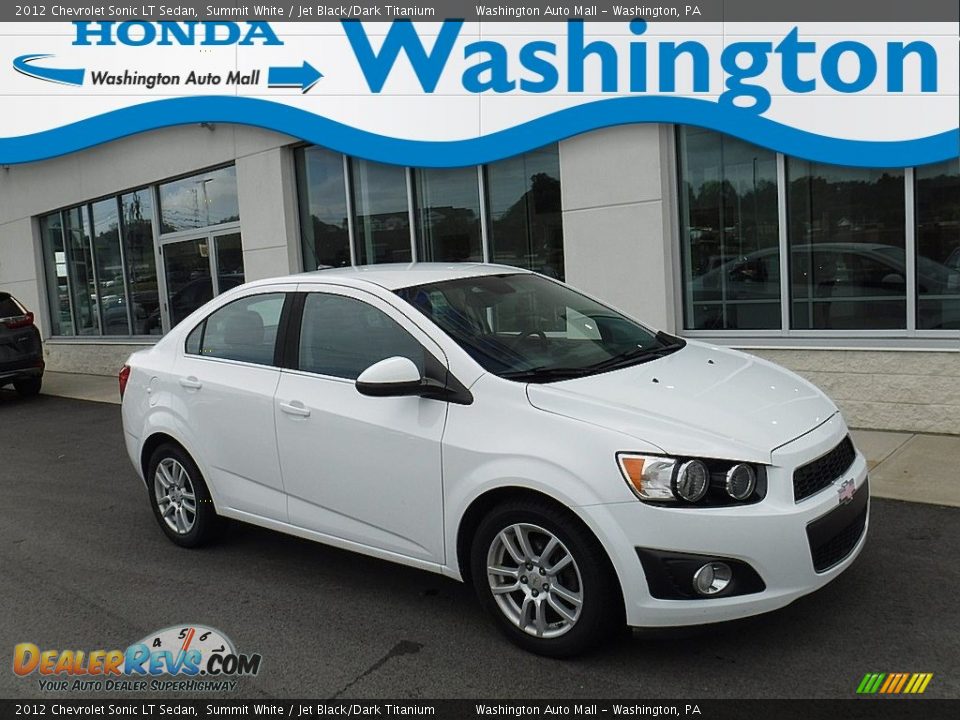 2012 Chevrolet Sonic LT Sedan Summit White / Jet Black/Dark Titanium Photo #1