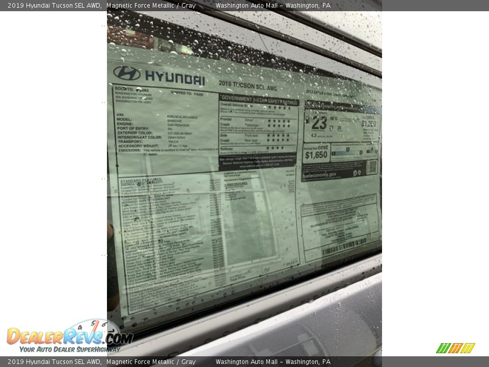 2019 Hyundai Tucson SEL AWD Magnetic Force Metallic / Gray Photo #16