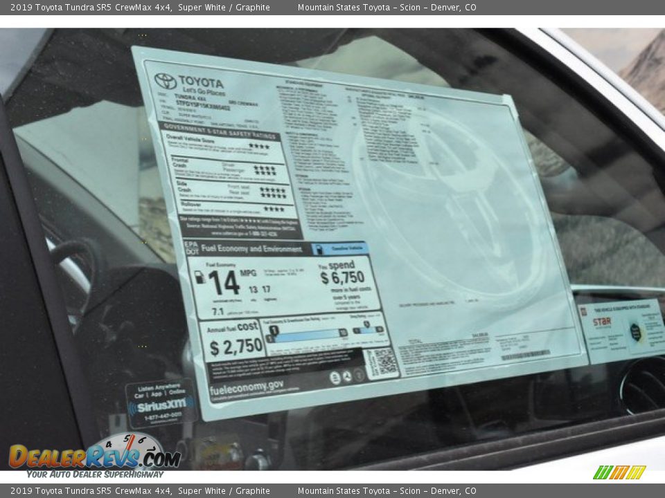 2019 Toyota Tundra SR5 CrewMax 4x4 Super White / Graphite Photo #10