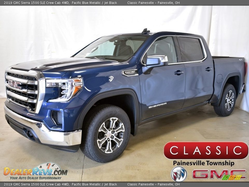 2019 GMC Sierra 1500 SLE Crew Cab 4WD Pacific Blue Metallic / Jet Black Photo #1