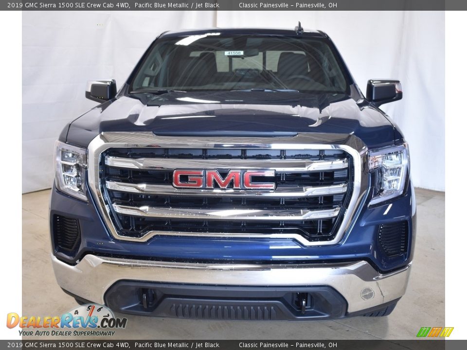 2019 GMC Sierra 1500 SLE Crew Cab 4WD Pacific Blue Metallic / Jet Black Photo #4