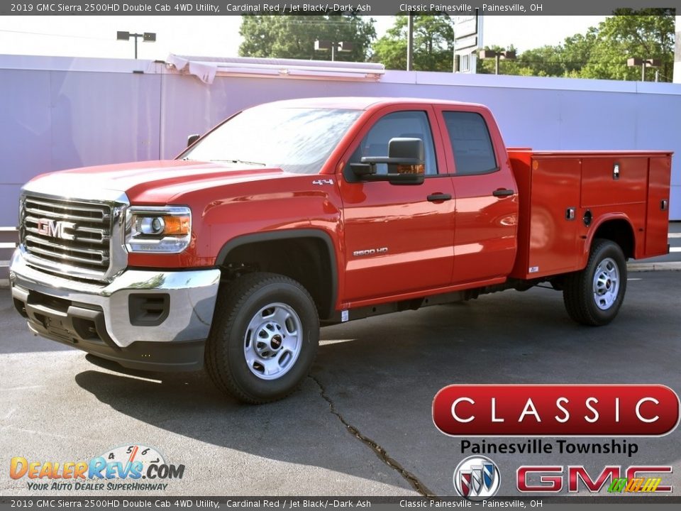 2019 GMC Sierra 2500HD Double Cab 4WD Utility Cardinal Red / Jet Black/­Dark Ash Photo #1
