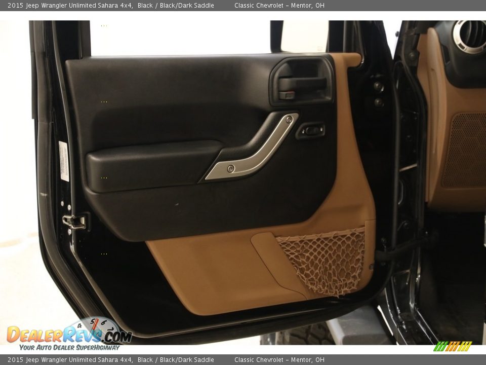 2015 Jeep Wrangler Unlimited Sahara 4x4 Black / Black/Dark Saddle Photo #4