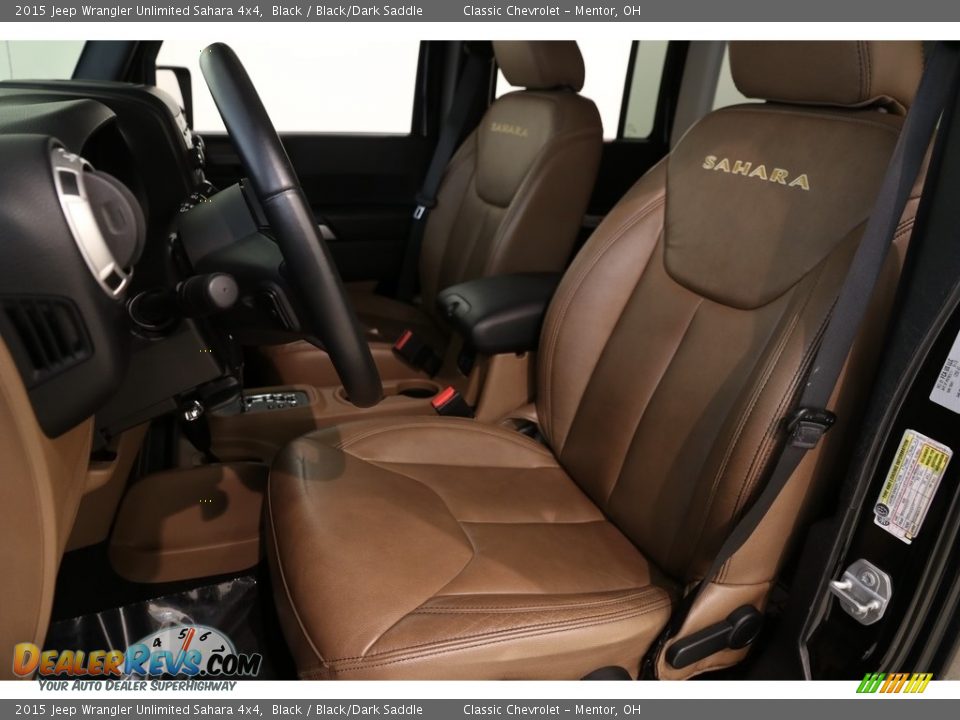 2015 Jeep Wrangler Unlimited Sahara 4x4 Black / Black/Dark Saddle Photo #5