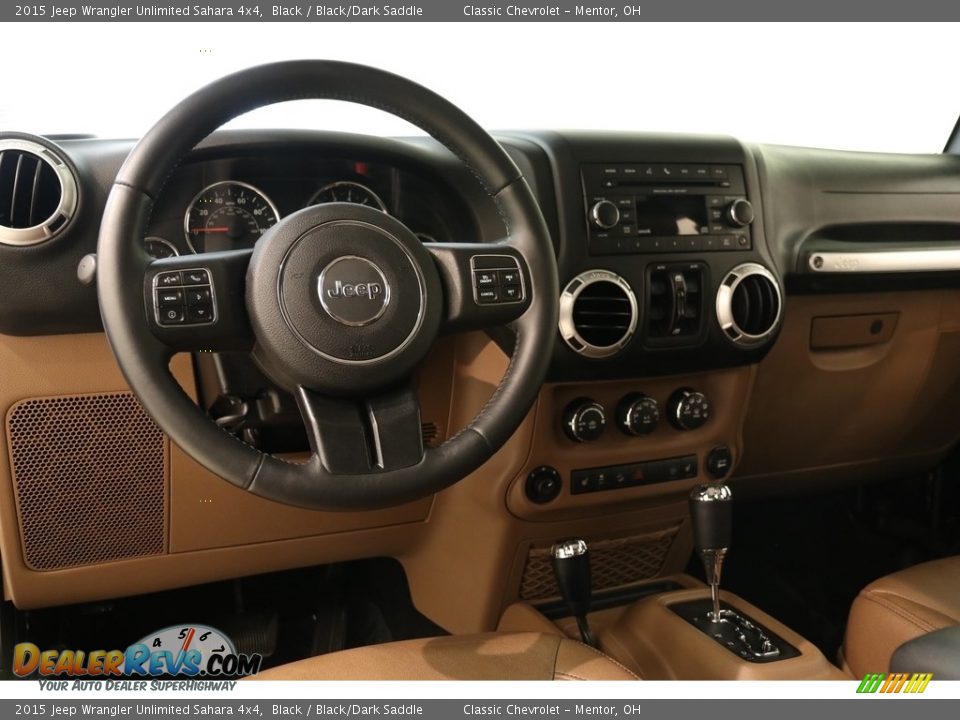 2015 Jeep Wrangler Unlimited Sahara 4x4 Black / Black/Dark Saddle Photo #6