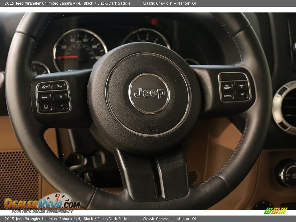 2015 Jeep Wrangler Unlimited Sahara 4x4 Black / Black/Dark Saddle Photo #7